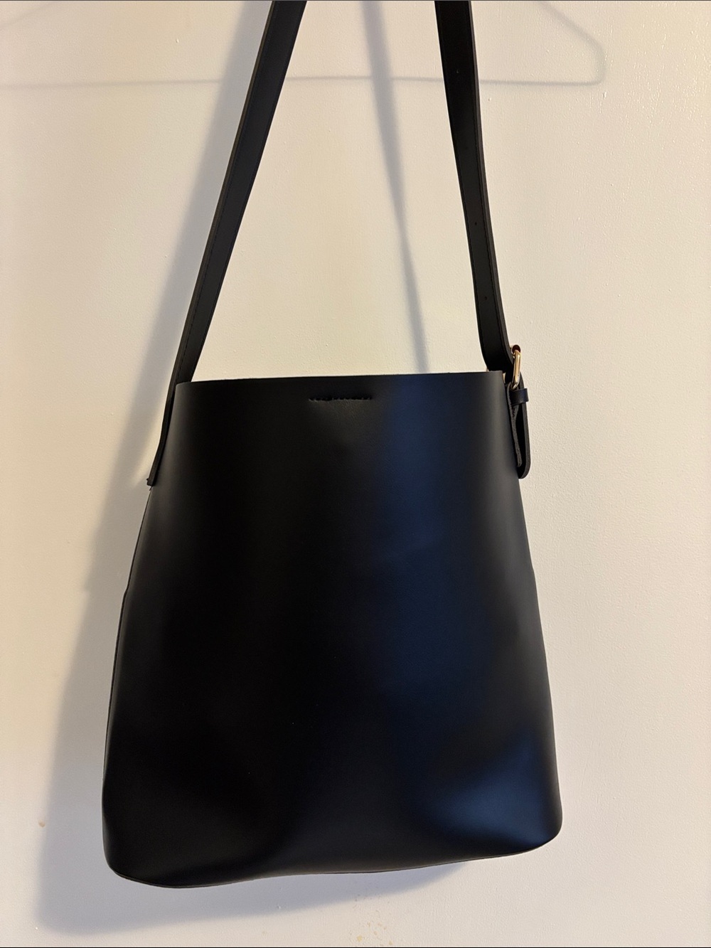 ❤️NWOT Black Faux Leather Tote Bag Shoulder Crossbody